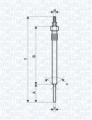 Magneti Marelli 062900066304 Свічка розжарювання Kia Sorento 2.5CRDi 02-/Hyundai H-1 2.5TCi 97- (UY9