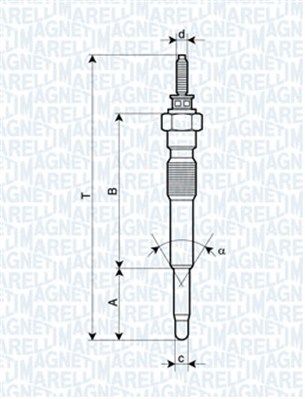 Magneti Marelli 062900068304 Свічка розжарювання Toyota Land Cruiser 93-02 (11V) (UC51A)