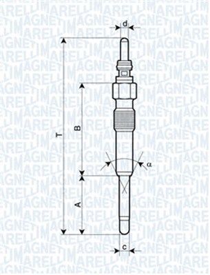 Magneti Marelli 062900085304 Свічка розжарювання VW T5 1.9/2.5TDI 03- (11V)