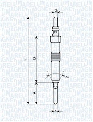 Magneti Marelli 062900089304 Свічка розжарювання Renault Kangoo 1.5dСi 10- (4.4V) (UY18A)