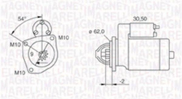 Magneti Marelli 063720566010 Стартер Citroen Berlingo/Jumper/Peugeot Boxer/Expert 94-02 (1 kw) (z=9)