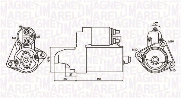 Magneti Marelli 063721050010 Стартер Ford Fiesta/Focus 95-0 (1.1kw) (z=10)
