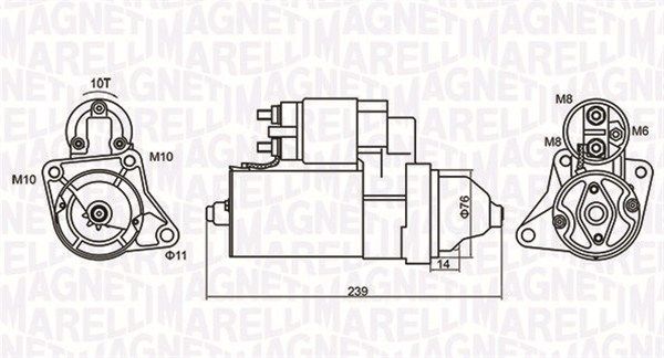 Magneti Marelli 063721107010 Стартер Ford Escort/Focus/Mondeo II 1.6-2.0 95-13 (12V/1.4kw) (10z)