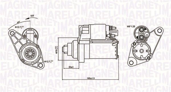 Magneti Marelli 063721330010 Стартер VW Golf V/VI 1.4/1.6 FSI 03-13 (1kw) (z=10)