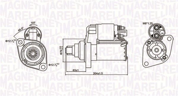 Magneti Marelli 063721347010 Стартер Audi A3/Skoda Fabia/Superb/Yeti/VW Golf/Passat 1.6 TSI/1.8/2.0