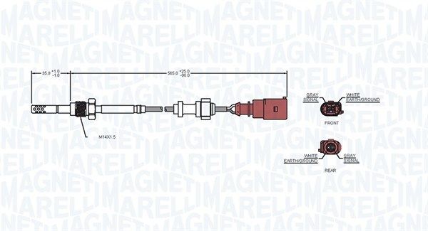 Magneti Marelli 172000015010 Датчик, температура відпрацьованих газів