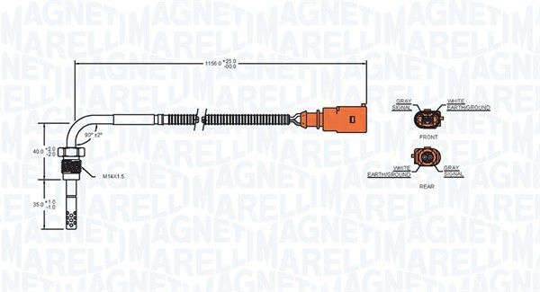 Magneti Marelli 172000041010 Датчик, температура відпрацьованих газів