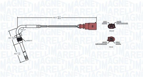 Magneti Marelli 172000063010 Датчик, температура відпрацьованих газів