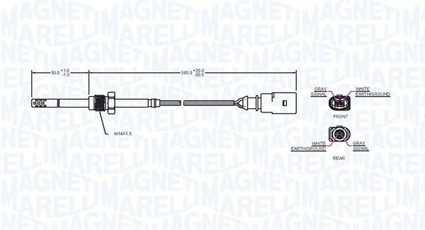 Magneti Marelli 172000075010 Датчик, температура відпрацьованих газів