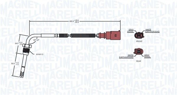 Magneti Marelli 172000099010 Датчик, температура відпрацьованих газів