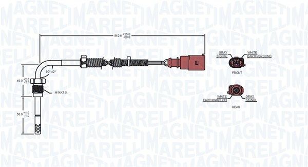 Magneti Marelli 172000105010 Датчик, температура відпрацьованих газів