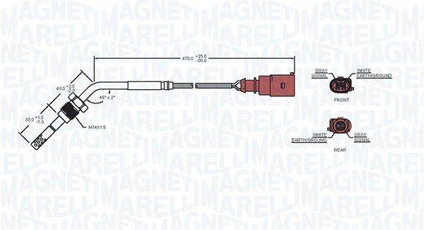 Magneti Marelli 172000113010 Датчик, температура відпрацьованих газів