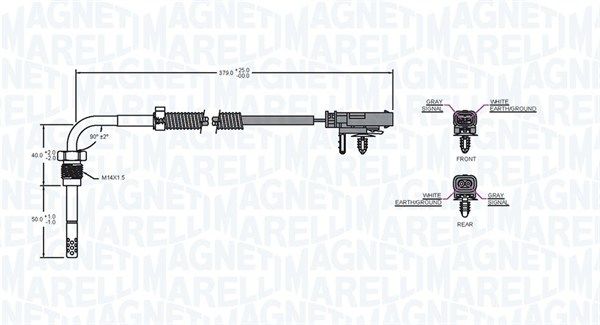 Magneti Marelli 172000117010 Датчик, температура відпрацьованих газів