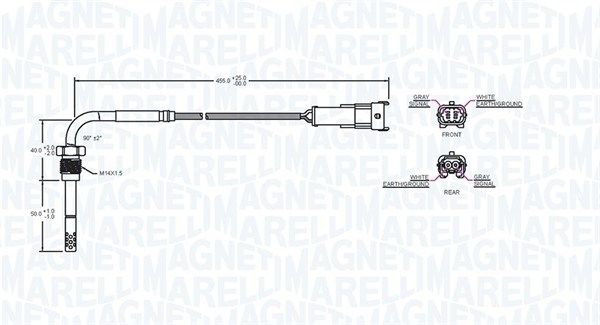 Magneti Marelli 172000131010 Датчик, температура відпрацьованих газів