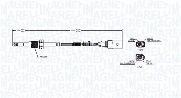 Magneti Marelli 172000133010 Датчик, температура відпрацьованих газів