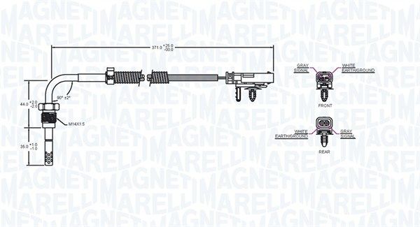 Magneti Marelli 172000141010 Датчик, температура відпрацьованих газів