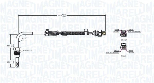 Magneti Marelli 172000151010 Датчик, температура відпрацьованих газів