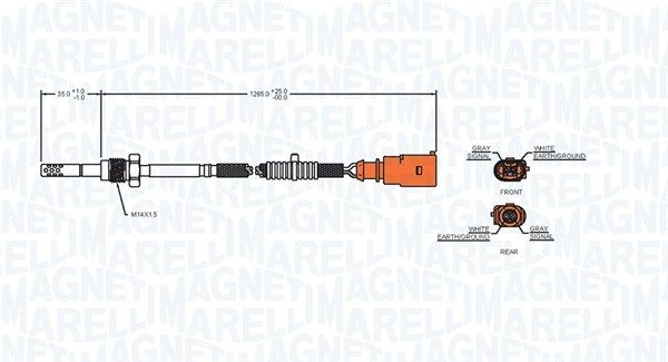 Magneti Marelli 172000153010 Датчик, температура відпрацьованих газів