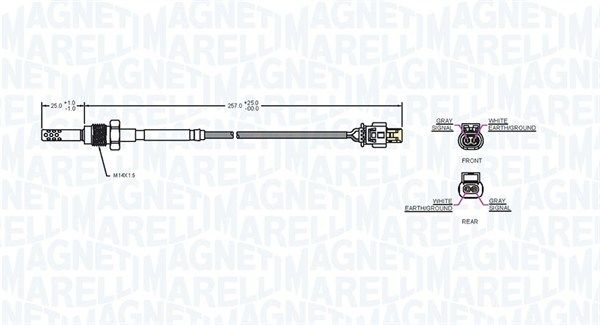 Magneti Marelli 172000169010 Датчик, температура відпрацьованих газів