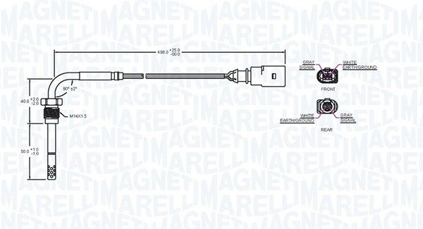 Magneti Marelli 172000171010 Датчик, температура відпрацьованих газів