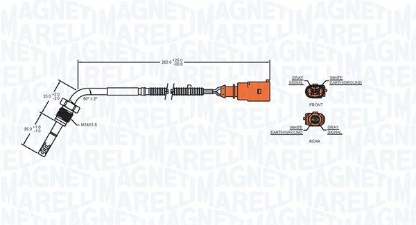 Magneti Marelli 172000173010 Датчик, температура відпрацьованих газів