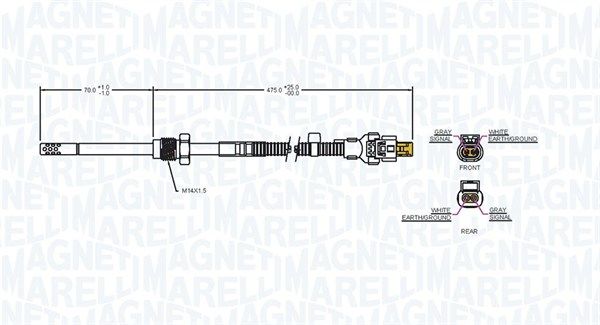 Magneti Marelli 172000185010 Датчик, температура відпрацьованих газів
