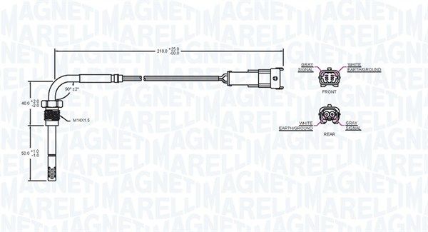 Magneti Marelli 172000193010 Датчик, температура відпрацьованих газів