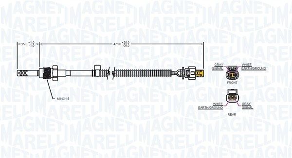 Magneti Marelli 172000199010 Датчик, температура відпрацьованих газів