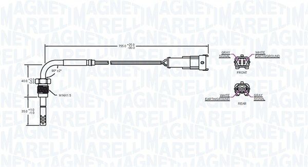 Magneti Marelli 172000207010 Датчик, температура відпрацьованих газів