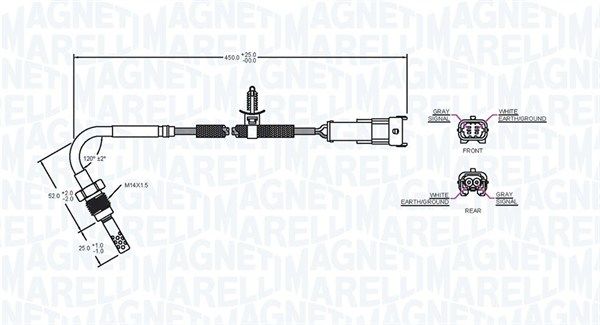 Magneti Marelli 172000209010 Датчик, температура відпрацьованих газів