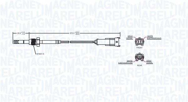 Magneti Marelli 172000223010 Датчик, температура відпрацьованих газів
