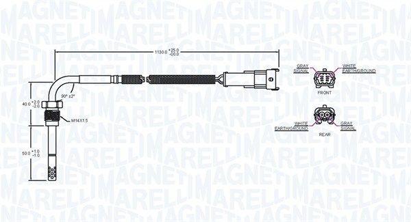 Magneti Marelli 172000225010 Датчик, температура відпрацьованих газів