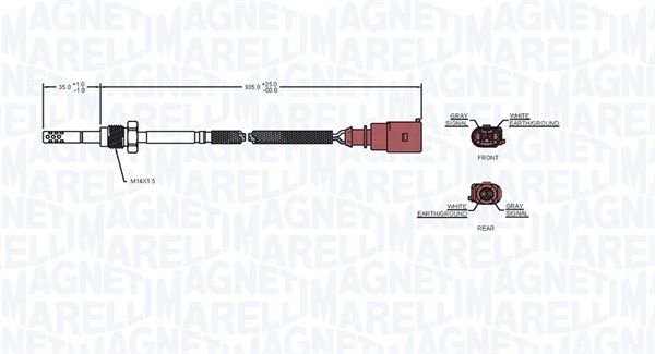 Magneti Marelli 172000229010 Датчик, температура відпрацьованих газів