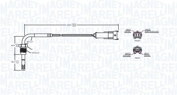 Magneti Marelli 172000233010 Датчик, температура відпрацьованих газів