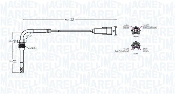 Magneti Marelli 172000235010 Датчик, температура відпрацьованих газів