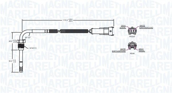 Magneti Marelli 172000239010 Датчик, температура відпрацьованих газів