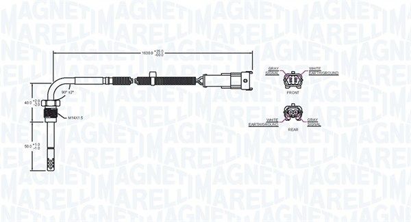 Magneti Marelli 172000245010 Датчик, температура відпрацьованих газів