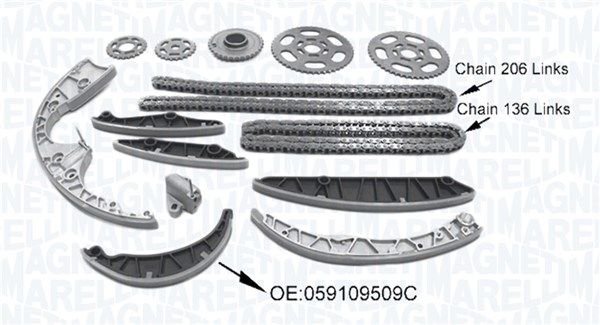 Magneti Marelli 341500001590 Комплект ланцюгів привода