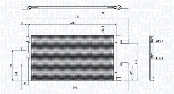 Magneti Marelli 350203100300 Конденсатор, система кондиціонування повітря