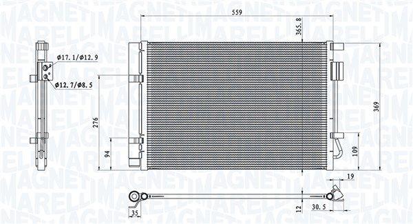 Magneti Marelli 350203100800 Конденсатор, система кондиціонування повітря