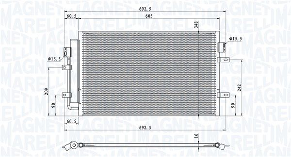 Magneti Marelli 350203100900 Конденсатор, система кондиціонування повітря