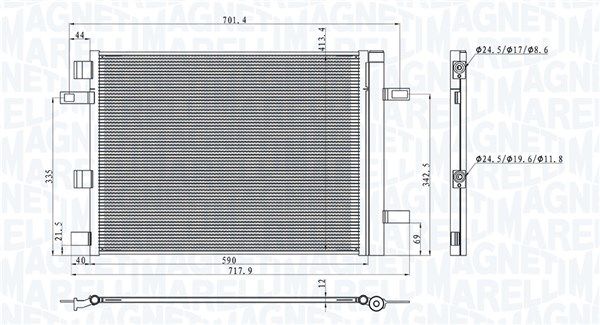 Magneti Marelli 350203101200 Конденсатор, система кондиціонування повітря