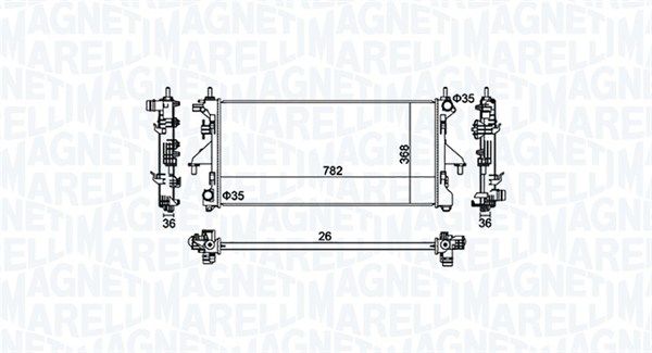 Magneti Marelli 350213126900 Радіатор, система охолодження двигуна