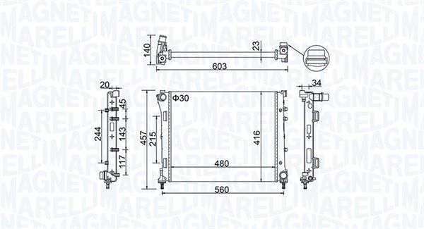Magneti Marelli 350213151100 Радіатор, система охолодження двигуна