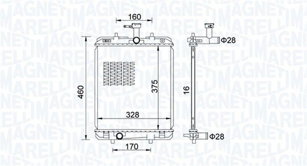 Magneti Marelli 350213151500 Радіатор, система охолодження двигуна