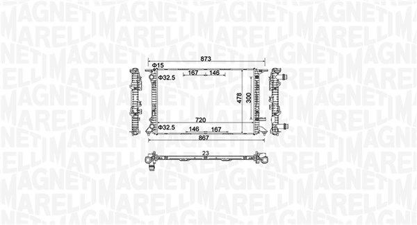 Magneti Marelli 350213152100 Радіатор, система охолодження двигуна