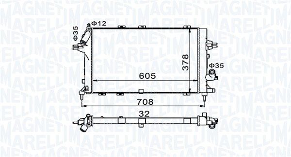 Magneti Marelli 350213153400 Радіатор, система охолодження двигуна