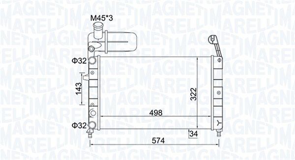 Magneti Marelli 350213154400 Радіатор, система охолодження двигуна