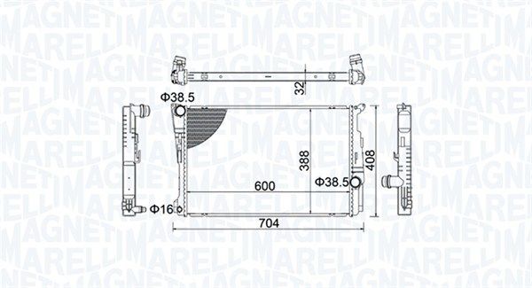 Magneti Marelli 350213155200 Радіатор, система охолодження двигуна