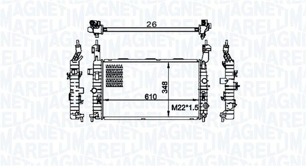 Magneti Marelli 350213155800 Радіатор, система охолодження двигуна
